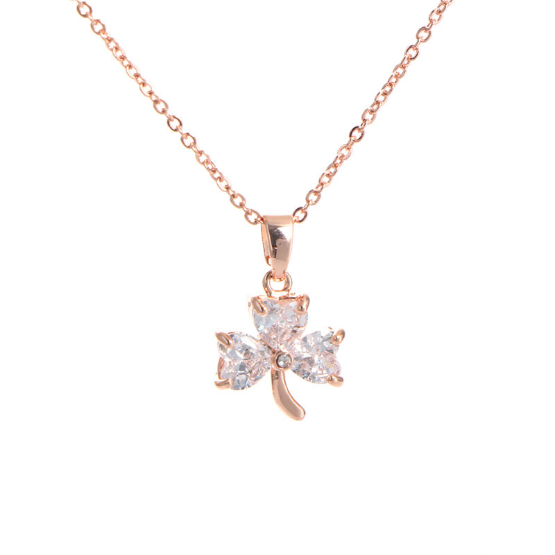Grá Collection Rose Gold Plated Shamrock With 3 Cubic Zirconia Stones Pendant